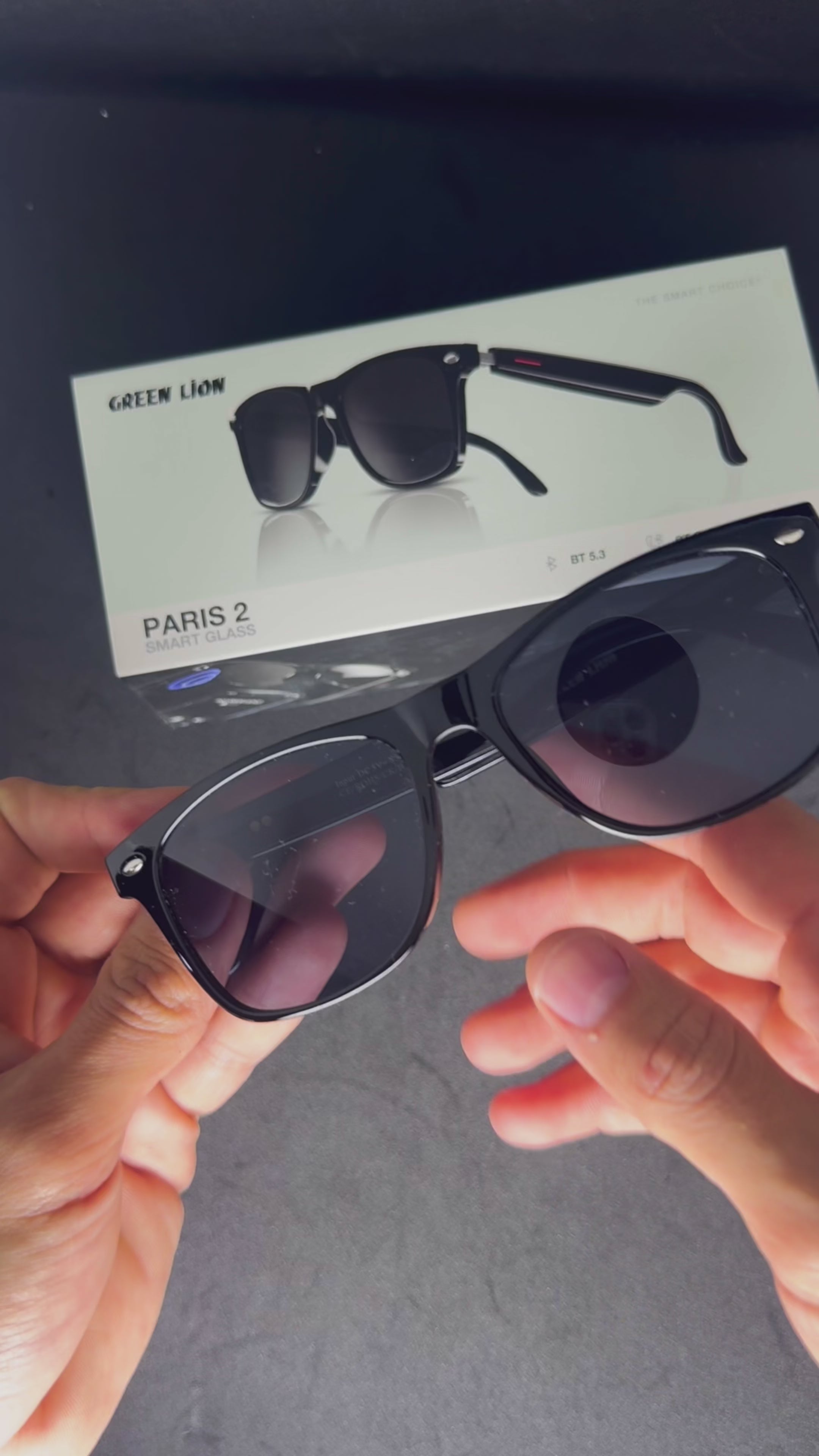 Load video: Green Lion Paris 2 Smart Glasses – Bluetooth v5.3