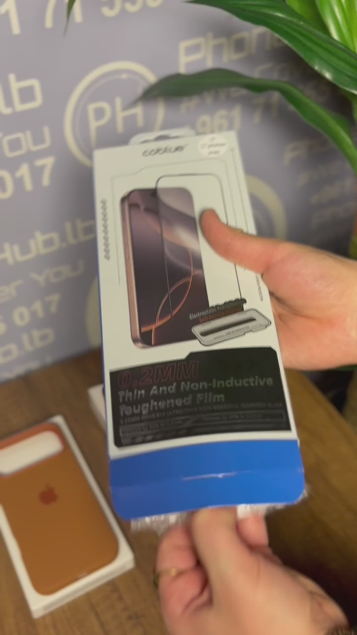 Load video: CoBlue Magic Box Easy Application Screen Protector for iPhone 17 Series – Clear &amp; Privacy
