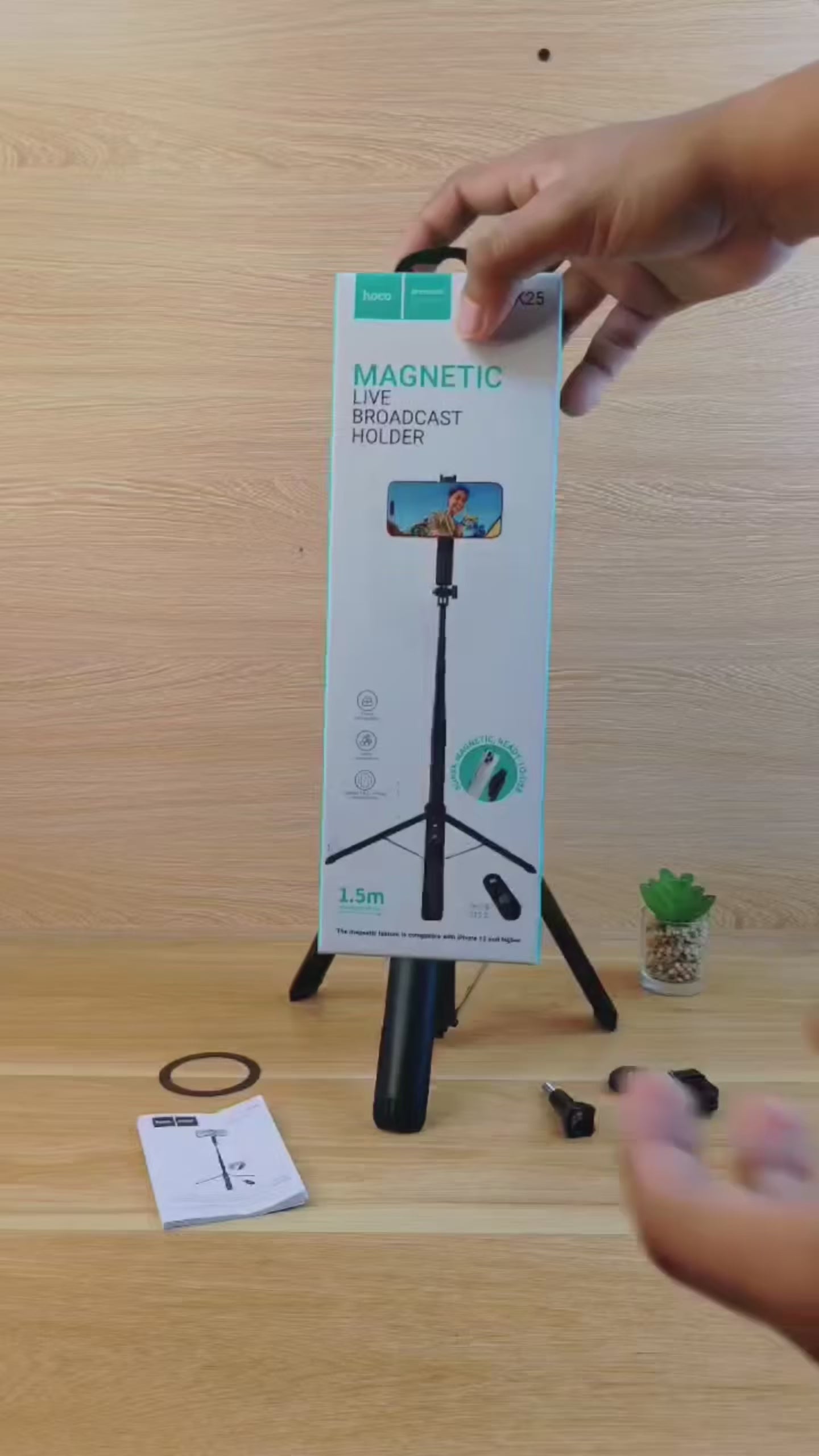Hoco K25 Magnetic Tripod – Phone Stand & Selfie Tripod