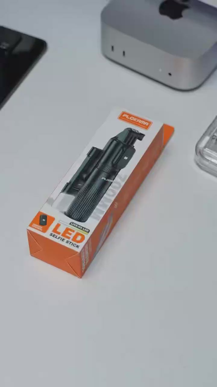 LED Mini Selfie Stick – Portable Tripod with Fill Light & Remote Plokama K5 LED