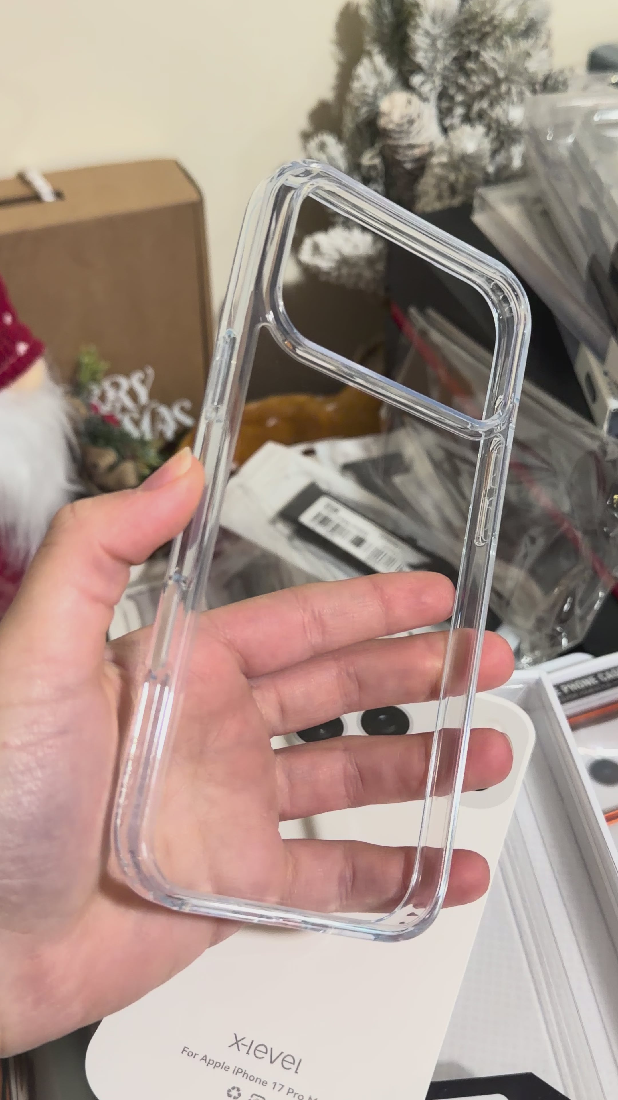 Load video: X-Level Space iPhone 17 Series Anti-Yellowing TPU Clear Case | Soft Edges | Camera Button Protection