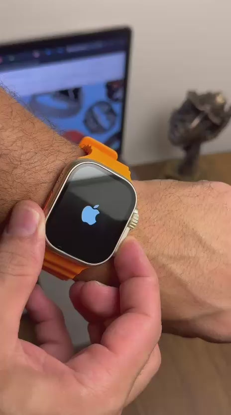 Load video: Watch Ultra 2 (AAA Version) with Apple Logo | Smartwatch