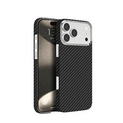 Knit Black Carbon Fiber MagSafe Case for iPhone 17 – Sleek Slim Protection