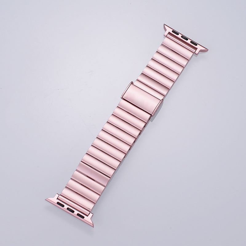 Spigen Modern Fit Apple Watch band seamless metal lug connectors showing factory-quality integration with watch
