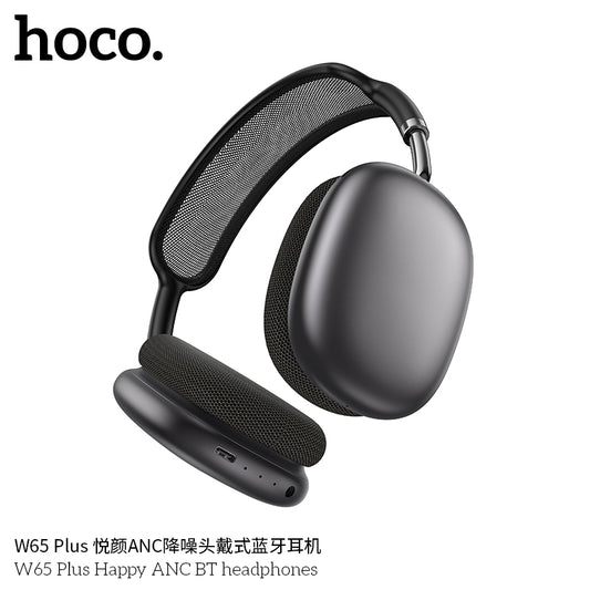 Hoco W65 Plus ANC Over-Ear Headphones – Bluetooth 5.4, 45 h Playtime, Active Noise Canceling