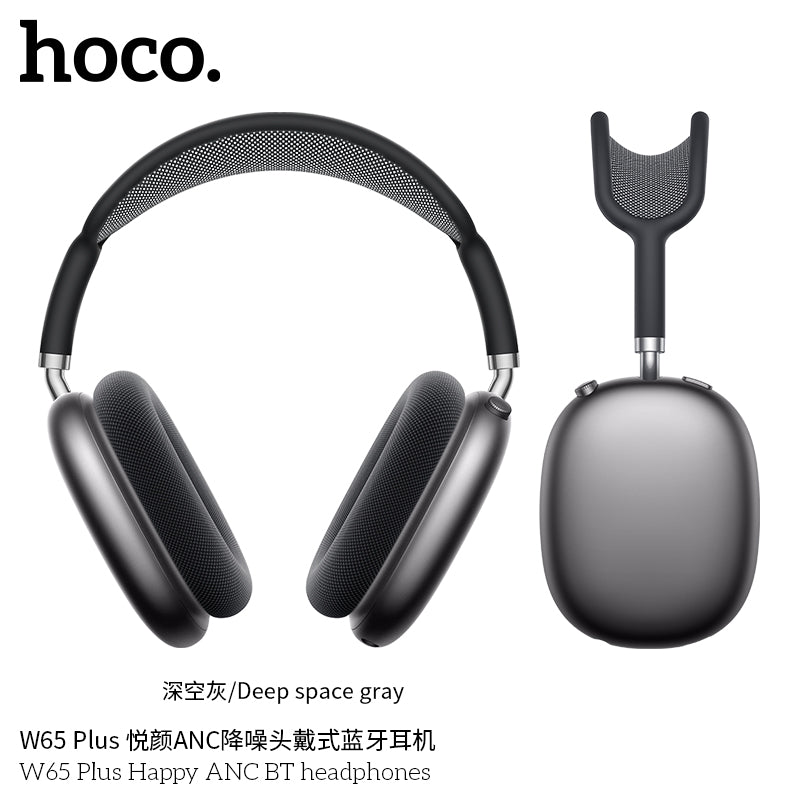Hoco W65 Plus ANC Over-Ear Headphones – Bluetooth 5.4, 45 h Playtime, Active Noise Canceling