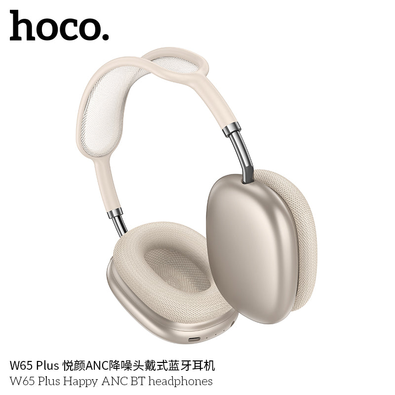 Hoco W65 Plus ANC Over-Ear Headphones – Bluetooth 5.4, 45 h Playtime, Active Noise Canceling