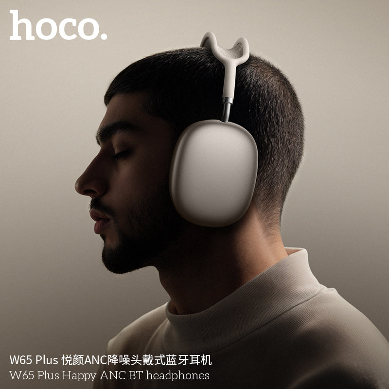 Hoco W65 Plus ANC Over-Ear Headphones – Bluetooth 5.4, 45 h Playtime, Active Noise Canceling