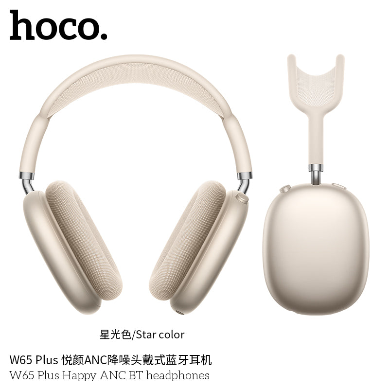 Hoco W65 Plus ANC Over-Ear Headphones – Bluetooth 5.4, 45 h Playtime, Active Noise Canceling