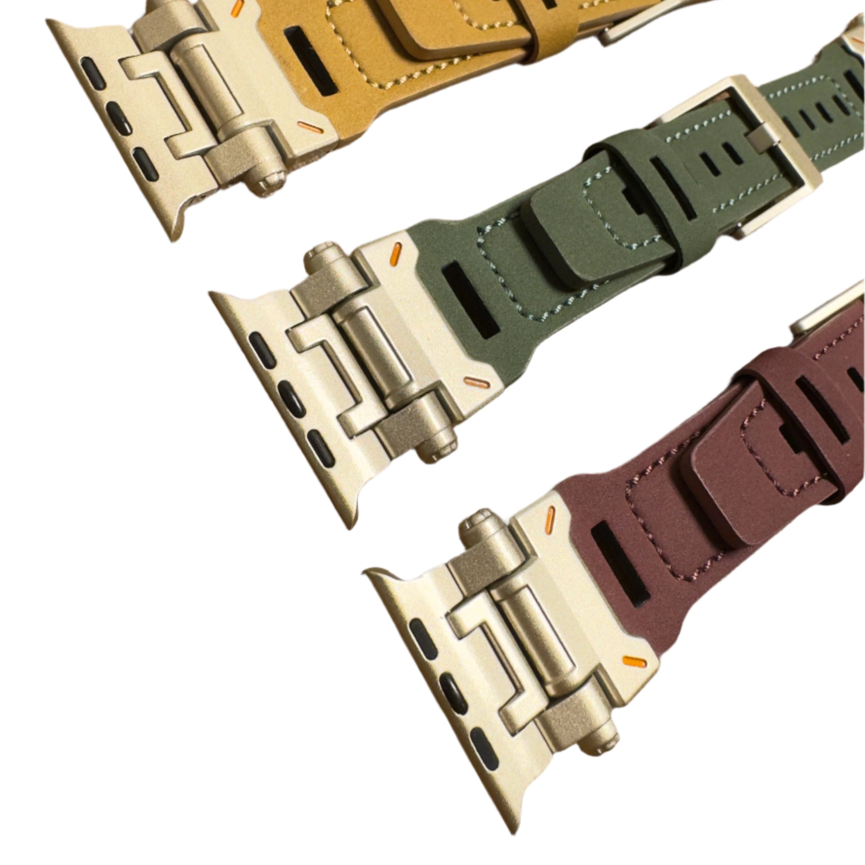 Apple Watch armor leather band brown front view