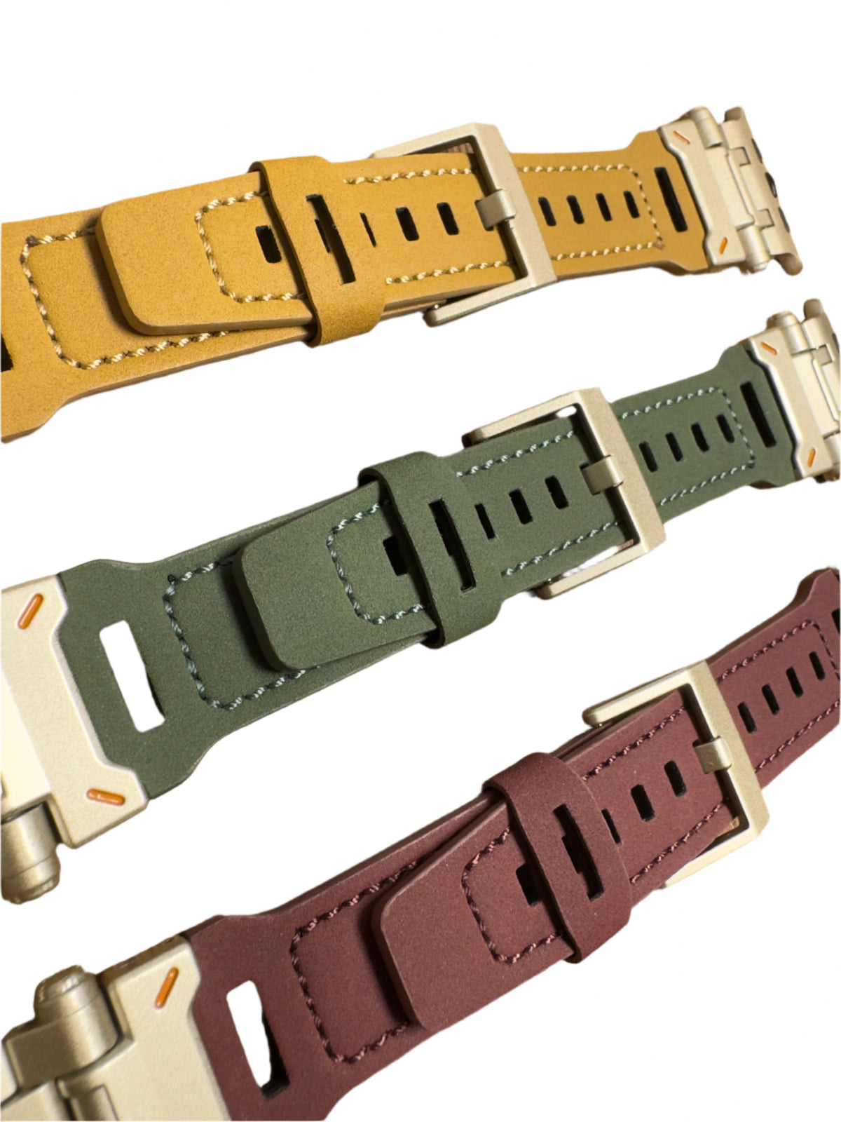Apple Watch genuine leather armor band on wrist