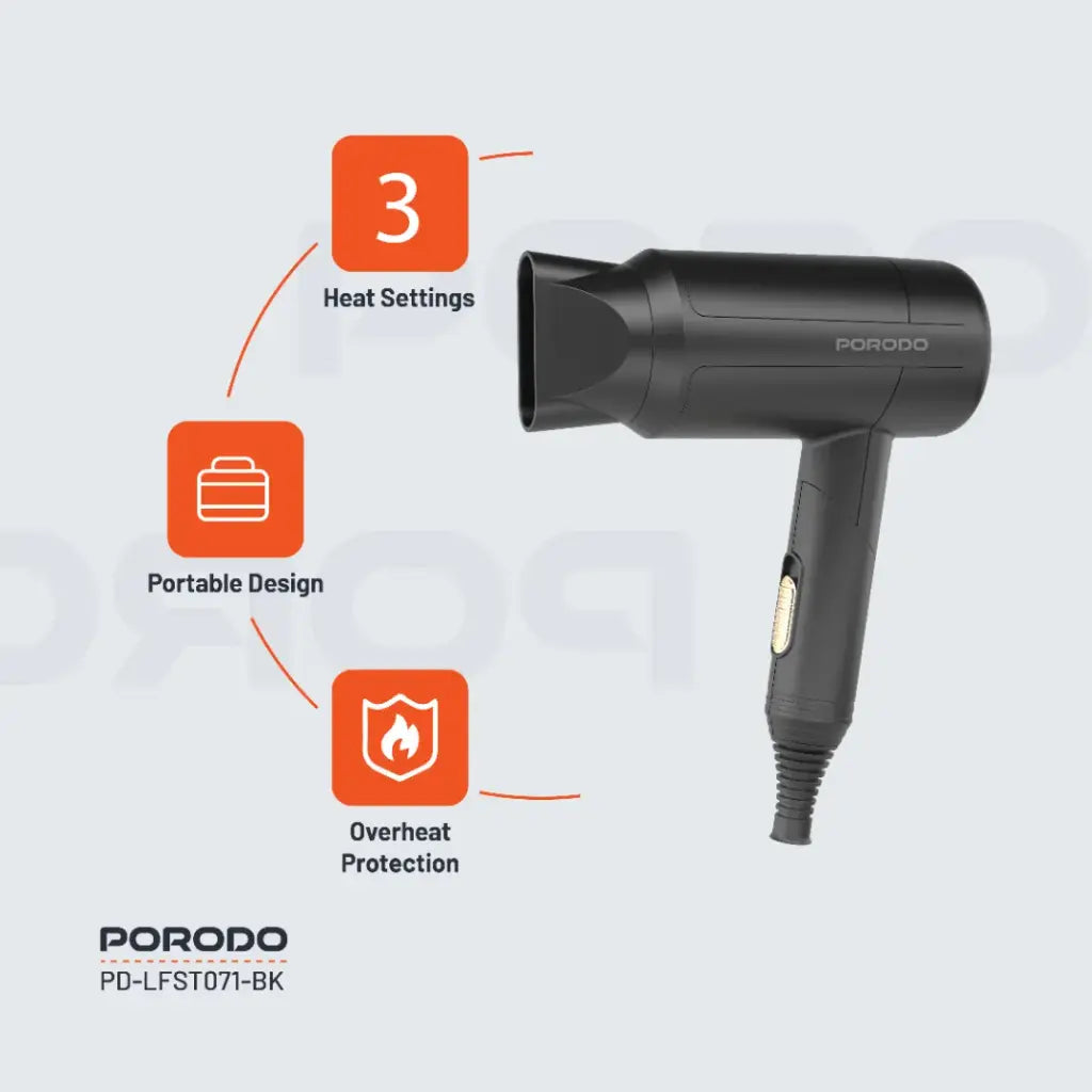 Porodo 1200W Hair Dryer – Concentrator Nozzle Attachment